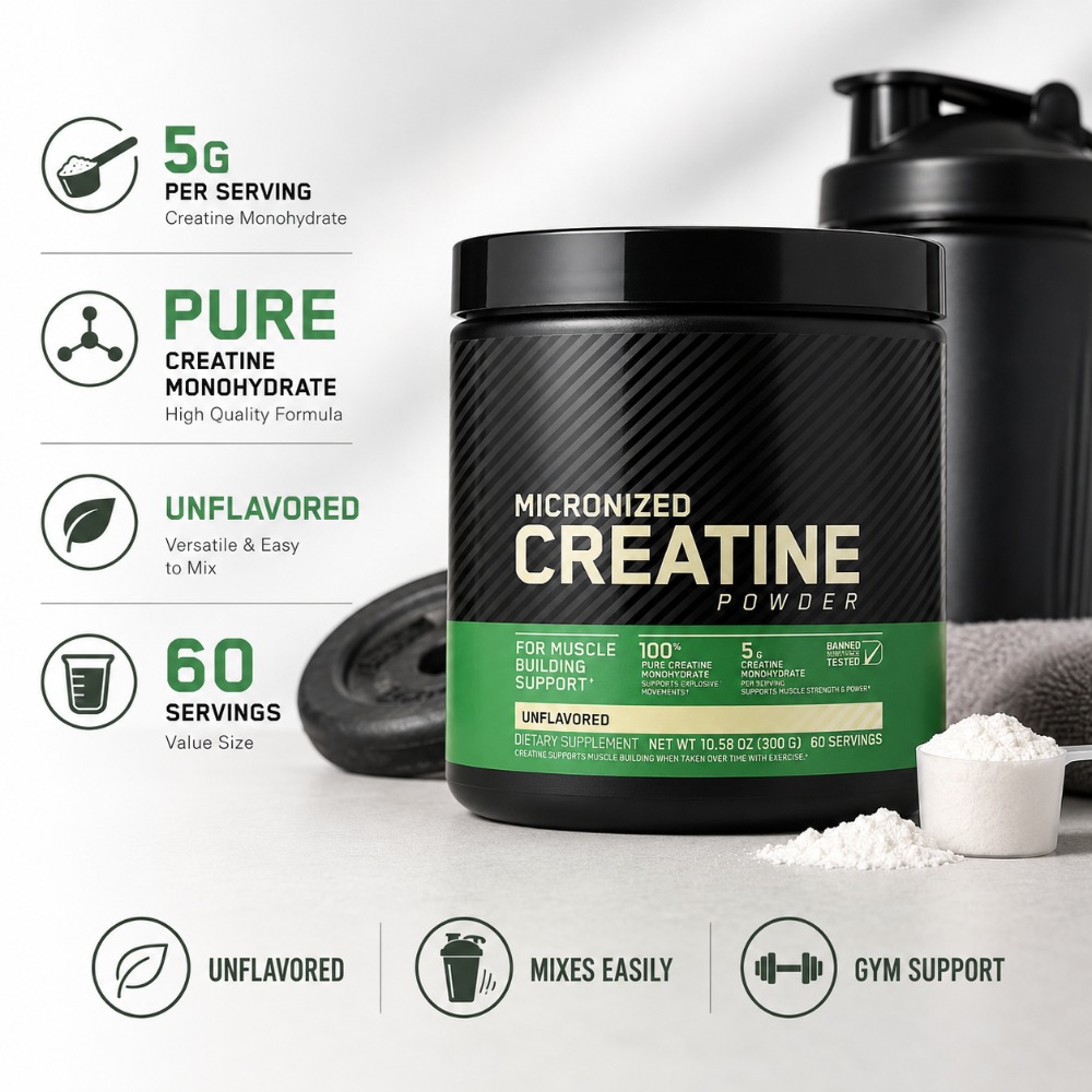 Nutrition For Fitness And Sports - Creatine Monohydrate Powder 300g Support Strength